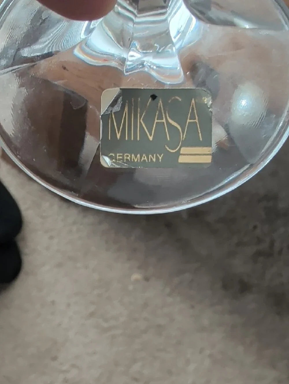 Mikasa Clear Crystal Uptown Fluted Wine Glasses - Set of 5