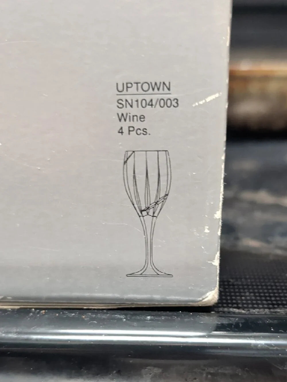 Mikasa Clear Crystal Uptown Fluted Wine Glasses - Set of 5