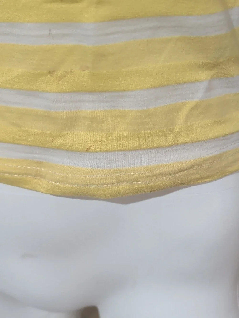 Vintage Freddie's Of Pinewood Striped Off-Shoulder Yellow & White Top Retro M