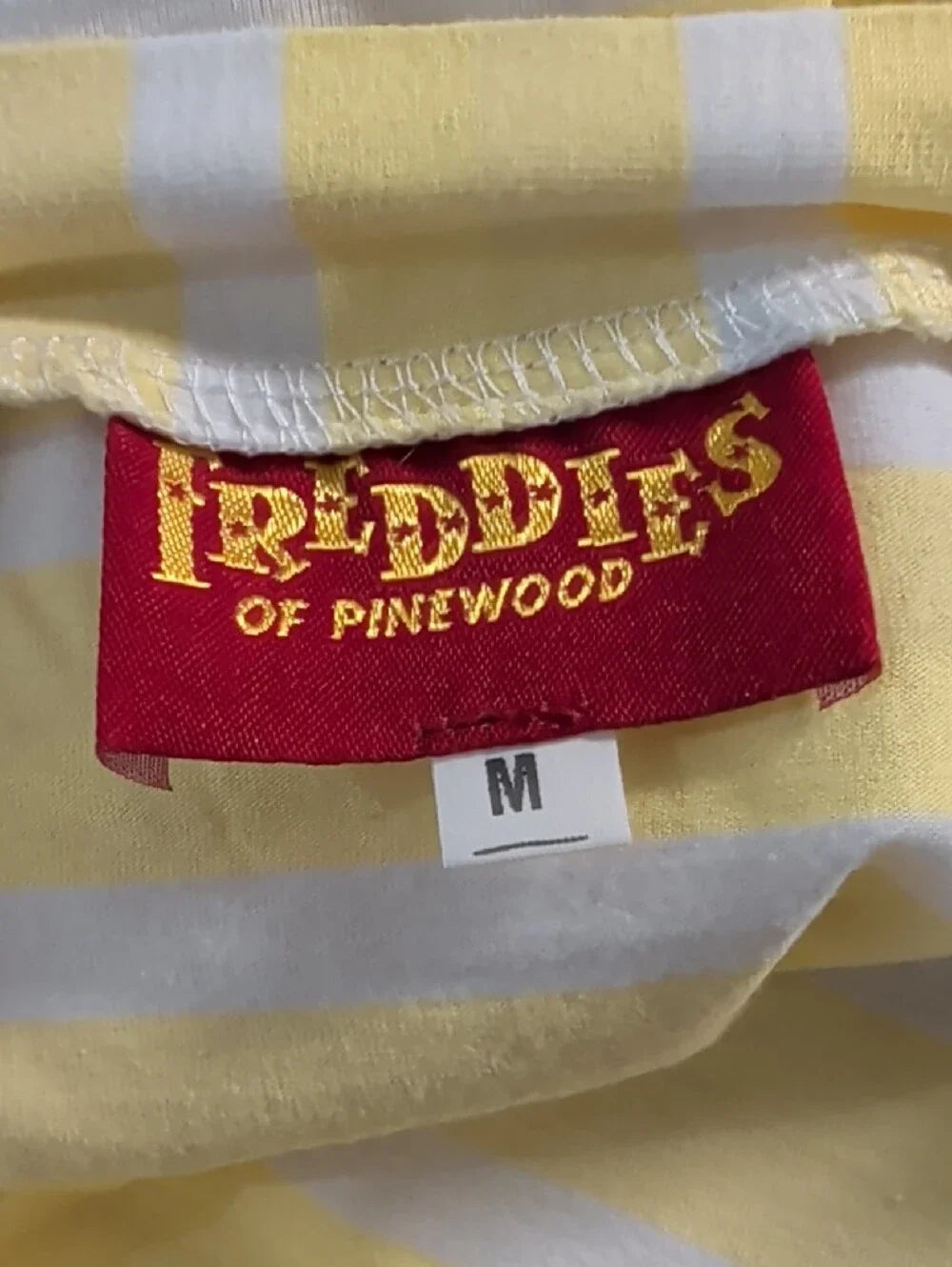 Vintage Freddie's Of Pinewood Striped Off-Shoulder Yellow & White Top Retro M