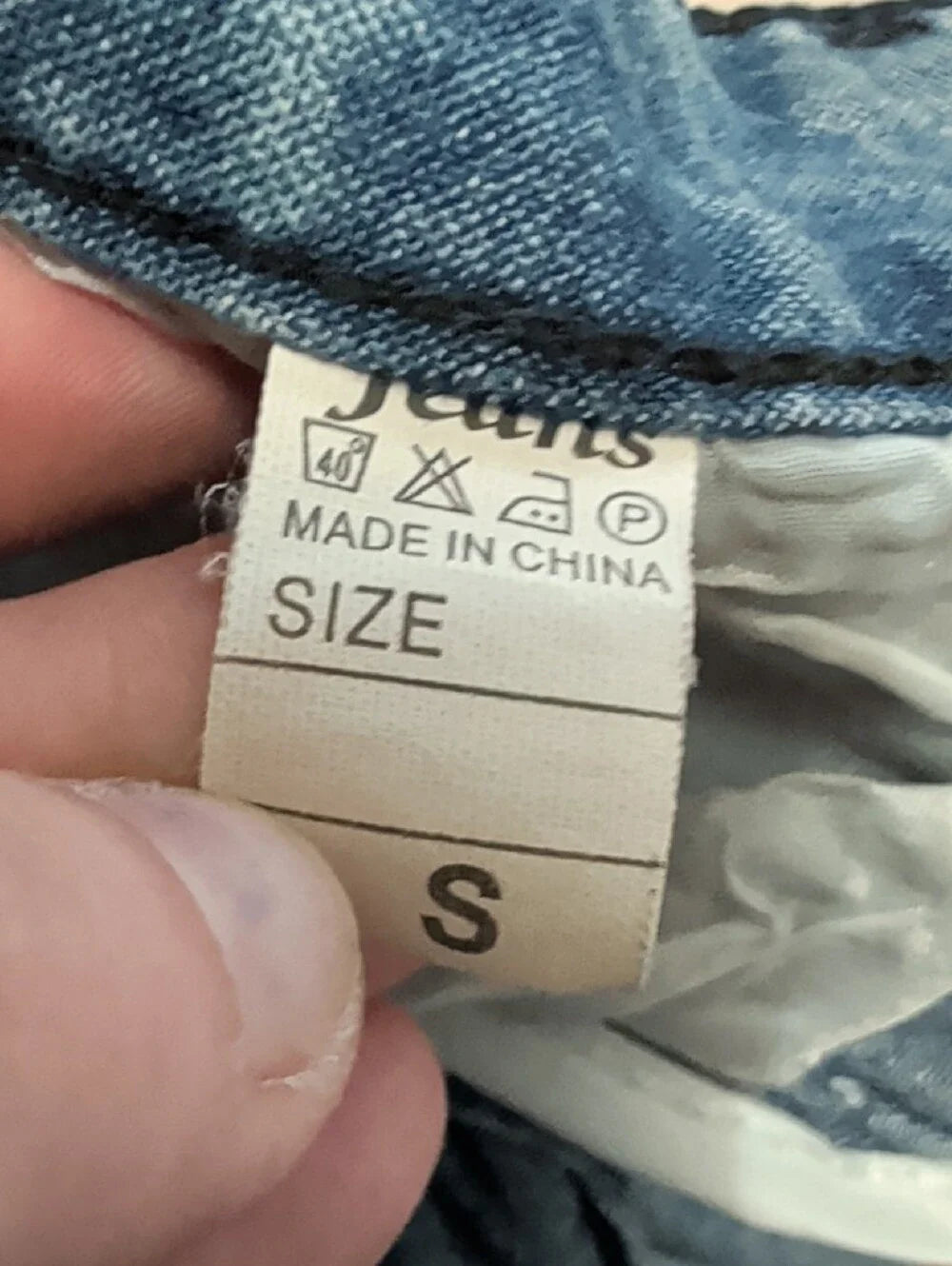 Unbranded Women's Straight Ripped Jeans in Washed Blue Small