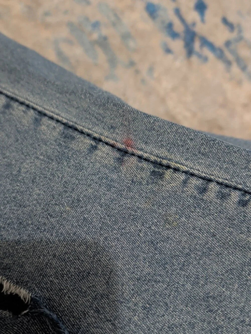 Unbranded Women's Straight Ripped Jeans in Washed Blue Small