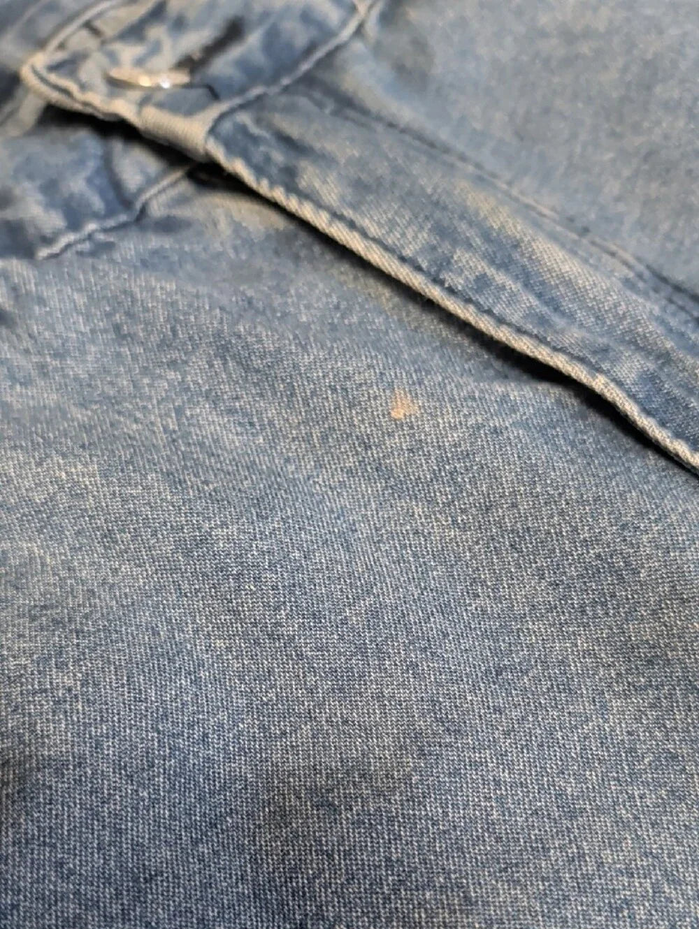 Unbranded Women's Straight Ripped Jeans in Washed Blue Small