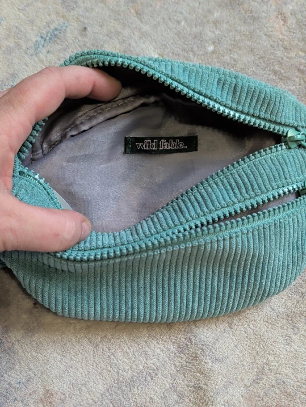 Wild Fable Corduroy Sage Green Adjustable Waist Bag Fanny Pack