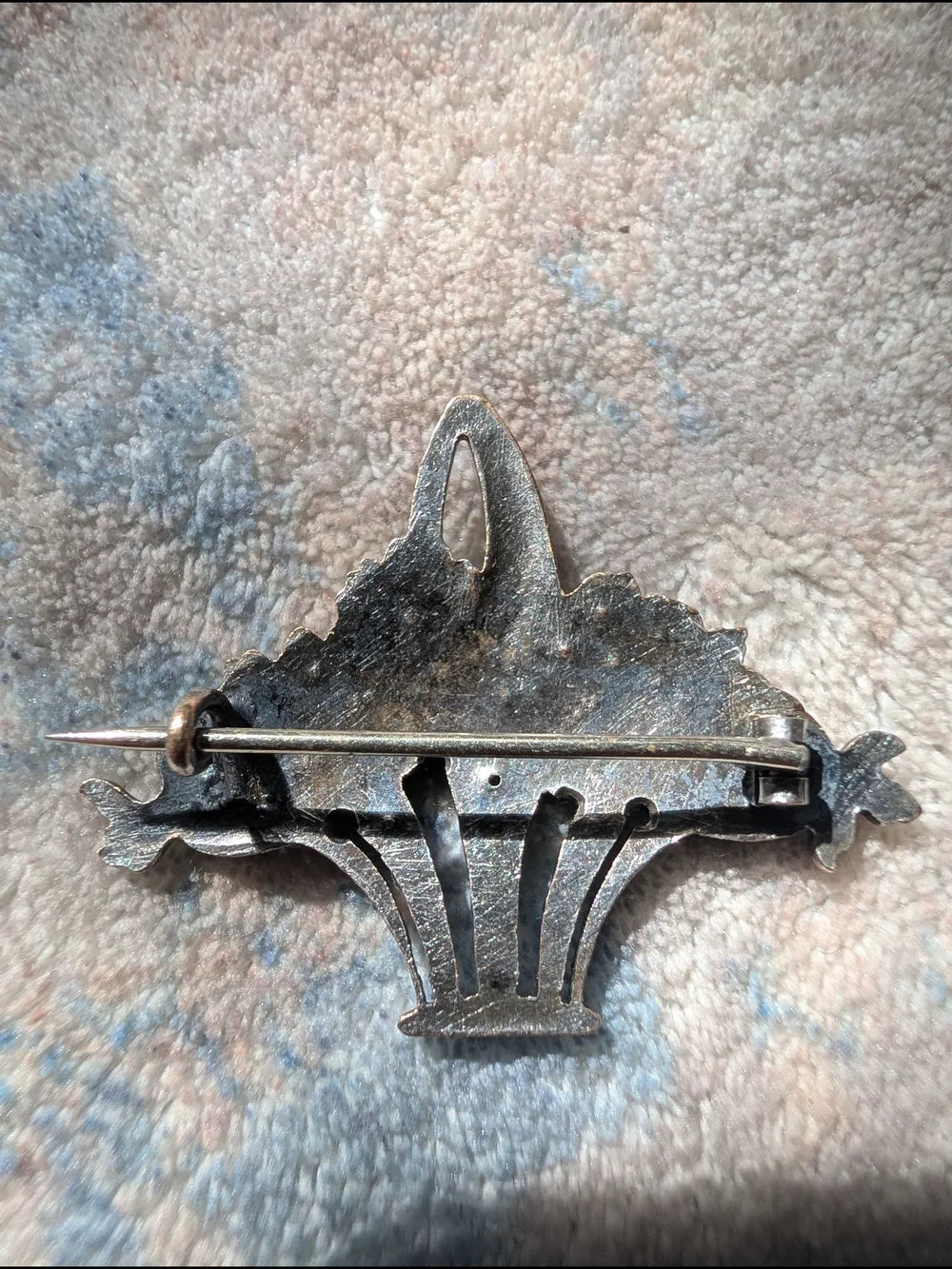 Vintage Edwardian Silver Coloured Paste Giardinetti Brooch