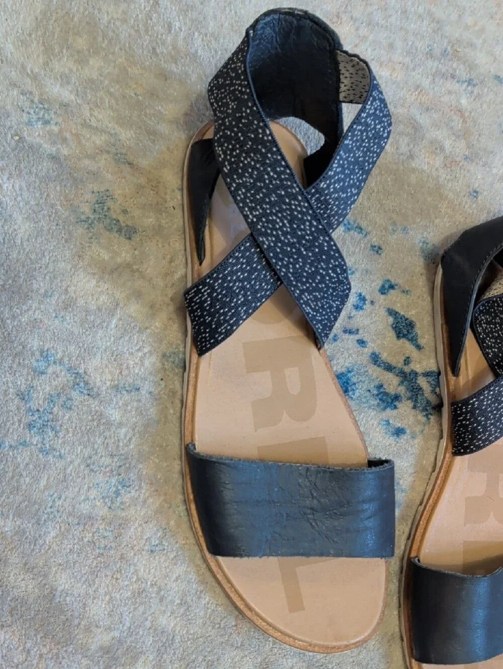 Sorel Navy Blue Crisscross Elastic Strap Sandals Women's 9 US