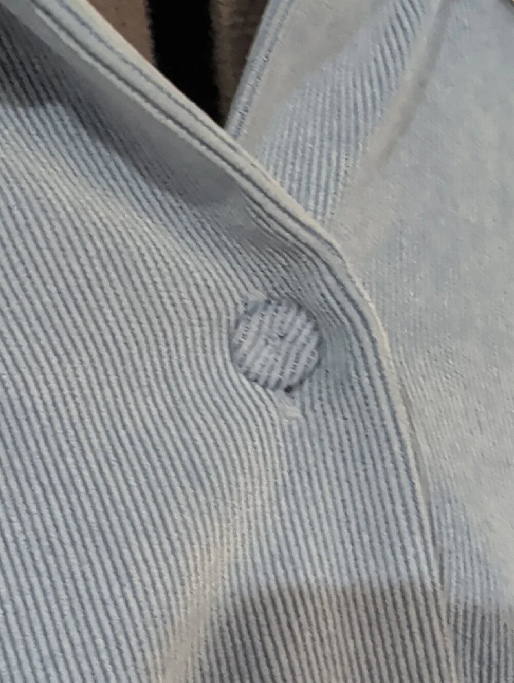 Zara Men’s Sky Blue Corduroy Button-Down Shirt Men's Large