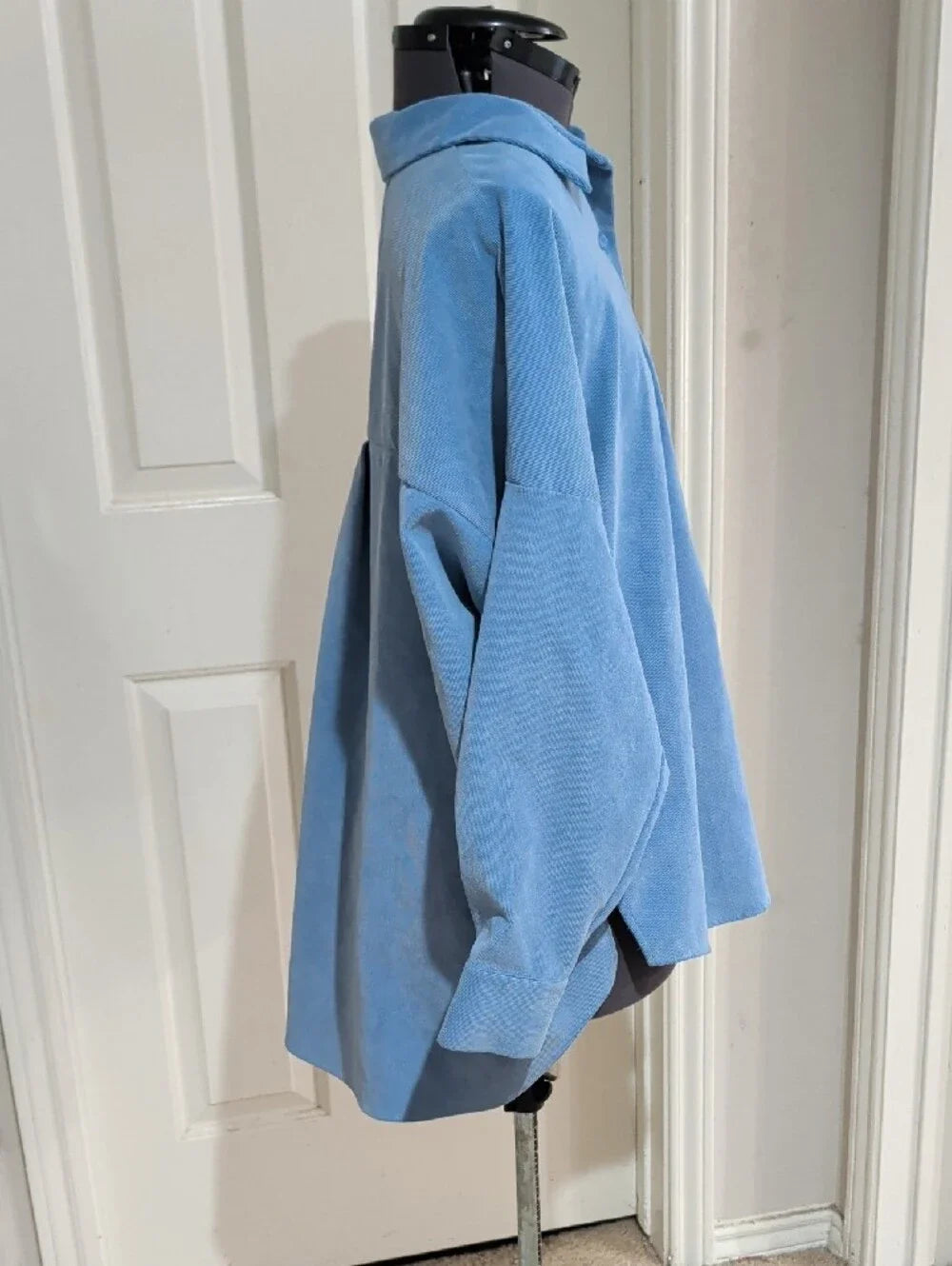 Zara Men’s Sky Blue Corduroy Button-Down Shirt Men's Large