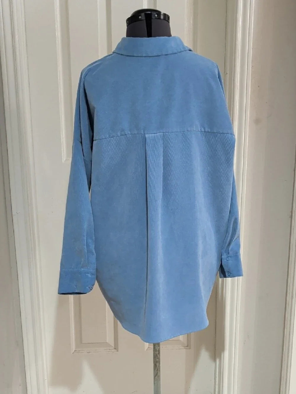 Zara Men’s Sky Blue Corduroy Button-Down Shirt Men's Large