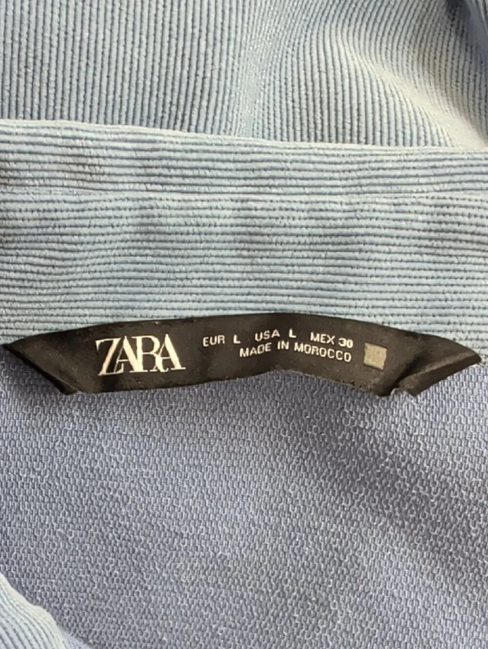 Zara Men’s Sky Blue Corduroy Button-Down Shirt Men's Large