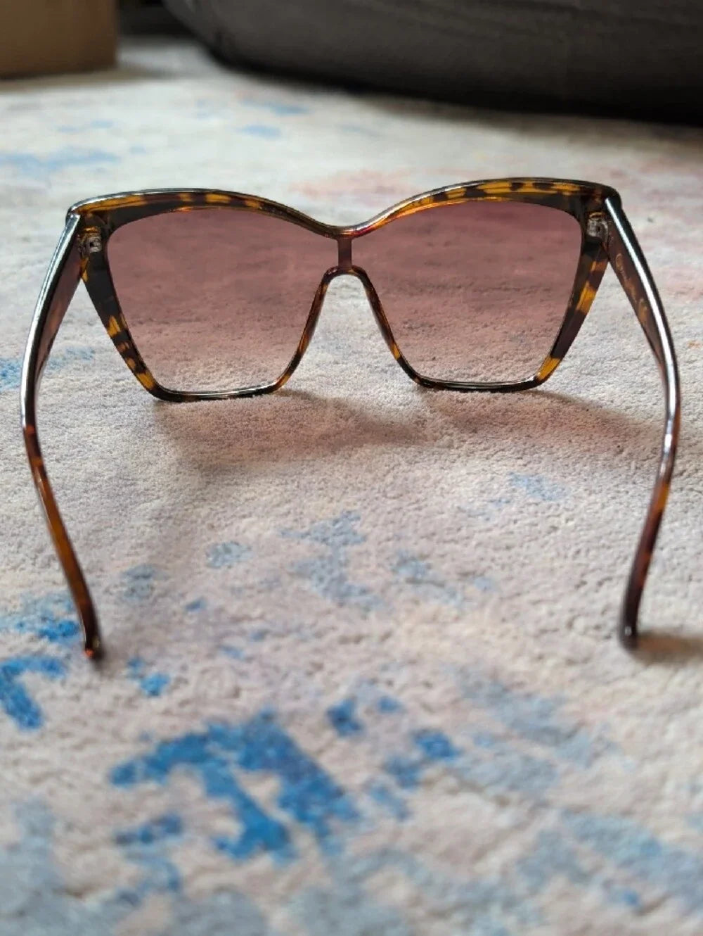 RARE Sam Edelman Tortoiseshell Cat-Eye Sunglasses with Neon Green Accent