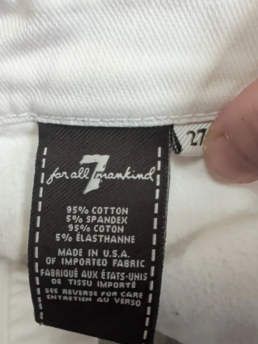 Seven For All Mankind White Cropped Denim Bermuda Shorts Women's 27