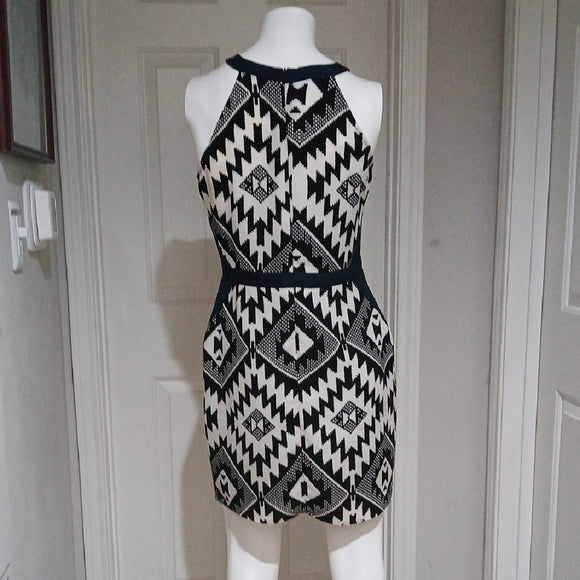 Collective Concepts Geometric Patterned Black and White Dress size M