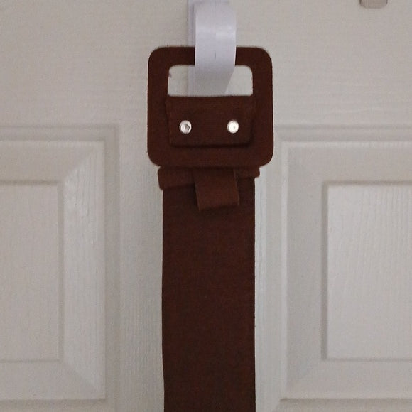 Vintage Brown Cloth Chunky Buckle Women's Belt
