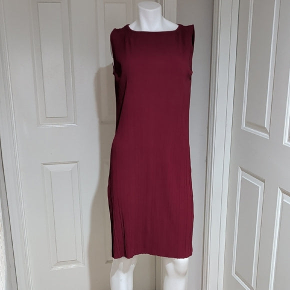 MaxMara Sleeveless Burgundy Midi Dress S