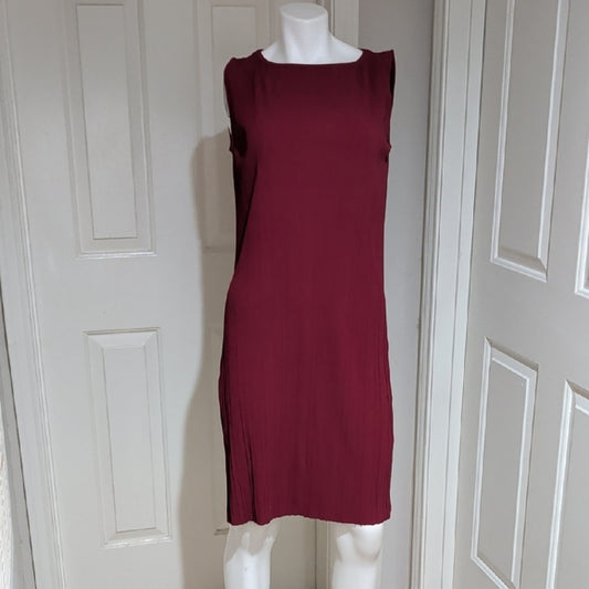 MaxMara Sleeveless Burgundy Midi Dress S