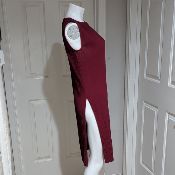 MaxMara Sleeveless Burgundy Midi Dress S