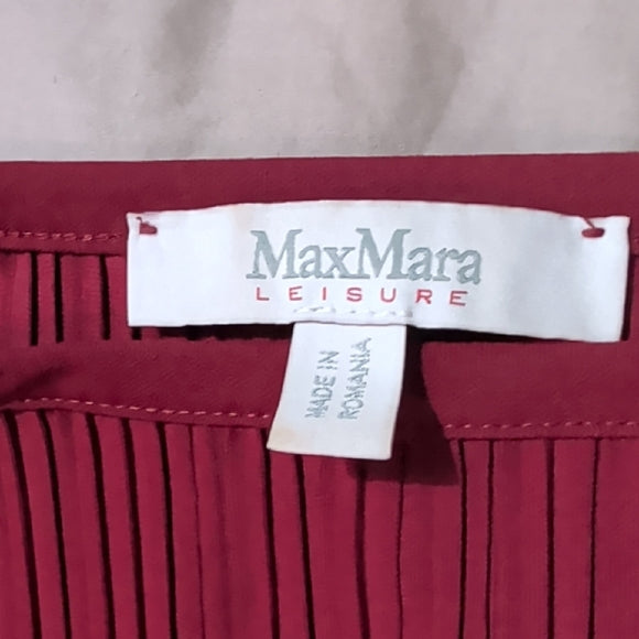 MaxMara Sleeveless Burgundy Midi Dress S