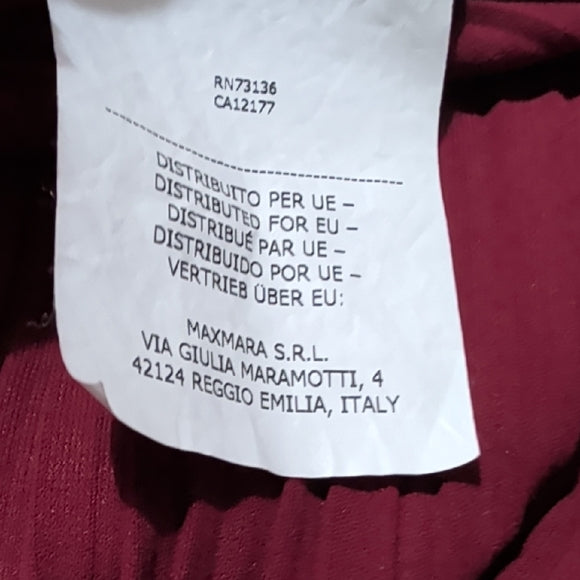 MaxMara Sleeveless Burgundy Midi Dress S