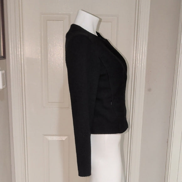 Liz Claiborne Black Women's Woven Asymmetrical Jacket size S