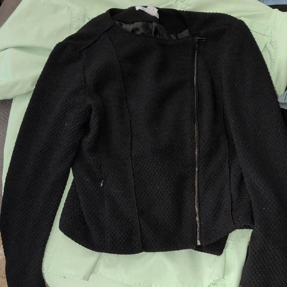 Liz Claiborne Black Women's Woven Asymmetrical Jacket size S