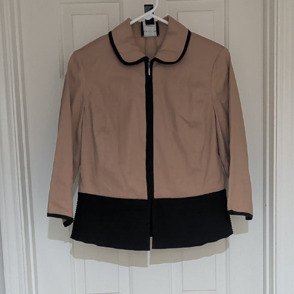 Don Caster Chic Tan and Black Women's Linen Blazer M