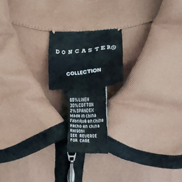 Don Caster Chic Tan and Black Women's Linen Blazer M