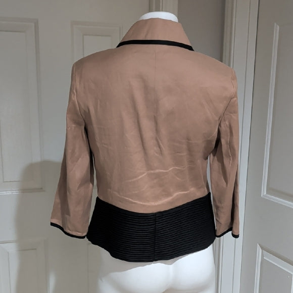 Don Caster Chic Tan and Black Women's Linen Blazer M