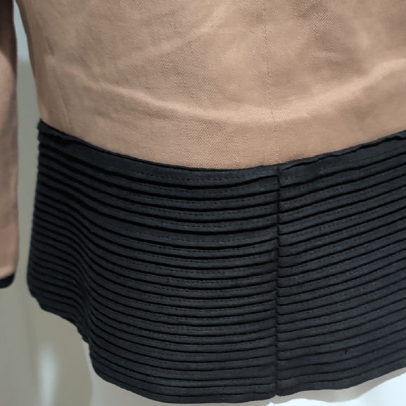 Don Caster Chic Tan and Black Women's Linen Blazer M