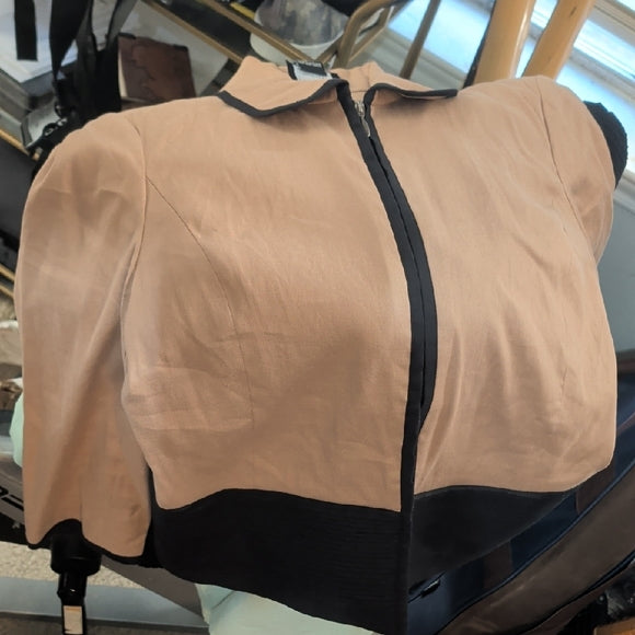 Don Caster Chic Tan and Black Women's Linen Blazer M