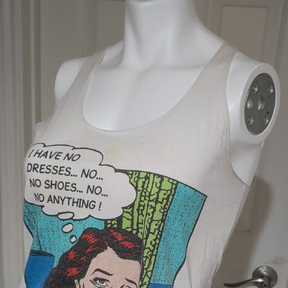 Bear Dance Cream Pop Art Tank Top size M