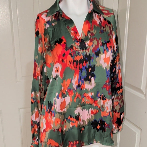 Vibrant Abstract Women's Blouse XL