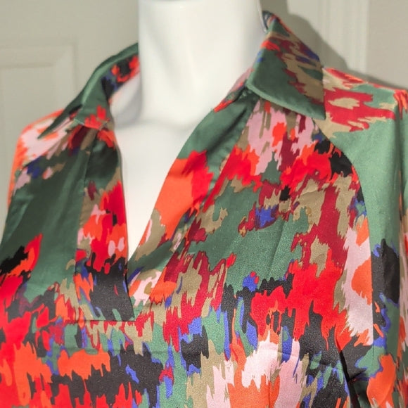 Vibrant Abstract Women's Blouse XL