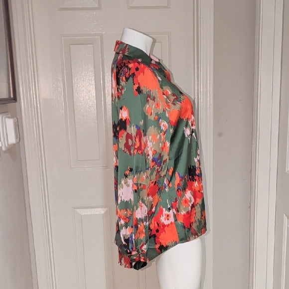 Vibrant Abstract Women's Blouse XL
