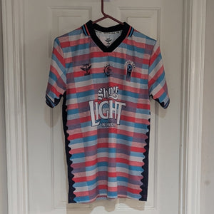 Colorful Striped Soccer Jersey with Shiner Light Logo Men's M