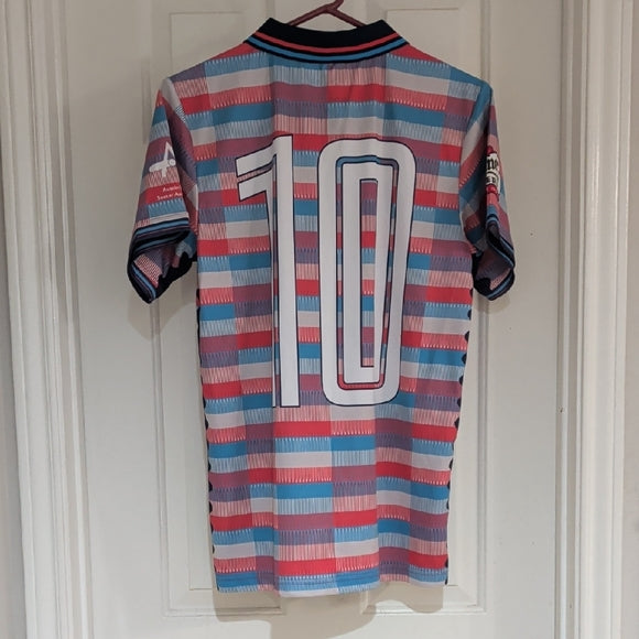 Colorful Striped Soccer Jersey with Shiner Light Logo Men's M