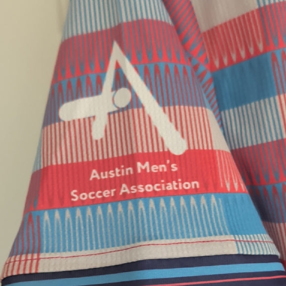 Colorful Striped Soccer Jersey with Shiner Light Logo Men's M