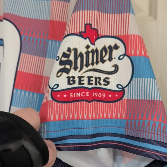 Colorful Striped Soccer Jersey with Shiner Light Logo Men's M