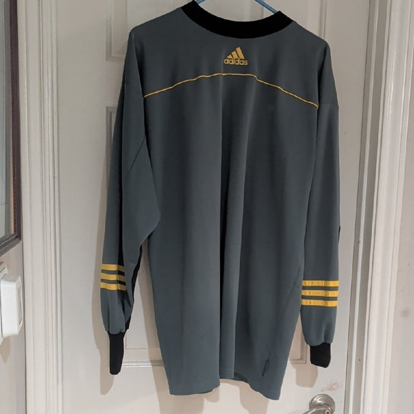 Adidas Dark Gray Long Sleeve with Yellow Accents #1 Goalie XL