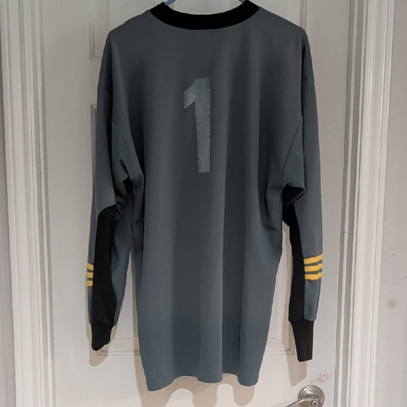 Adidas Dark Gray Long Sleeve with Yellow Accents #1 Goalie XL
