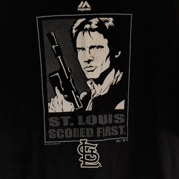 Men's XLarge Black Star Wars Graphic Tee with Bold Design