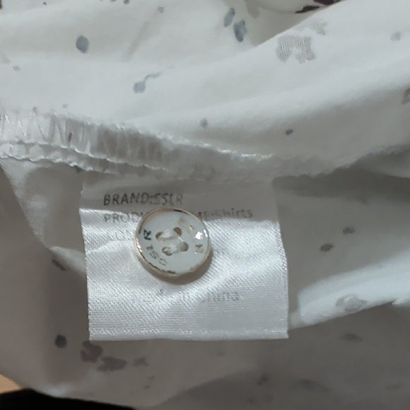 SSLR Men's Colection Luxe Men's Monochrome Patterned Button Down Shirt L