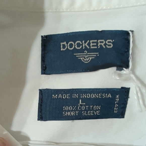 Dockers Men's Cream Button Down Shirt L