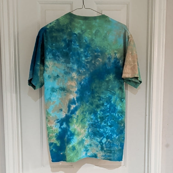 Liquid Blue Green Tie-Dye Tee Woodstock 1969 I size L