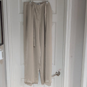 DKNY Chic Beige Women's Trousers Zipper Tie Waist size 6