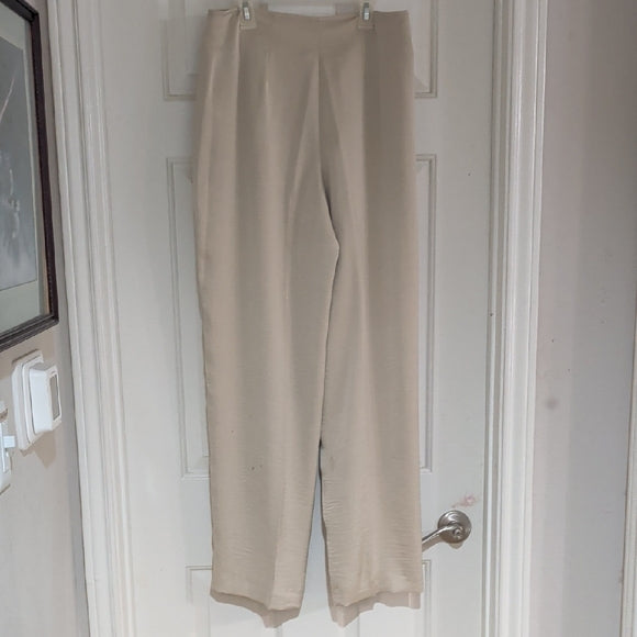 DKNY Chic Beige Women's Trousers Zipper Tie Waist size 6