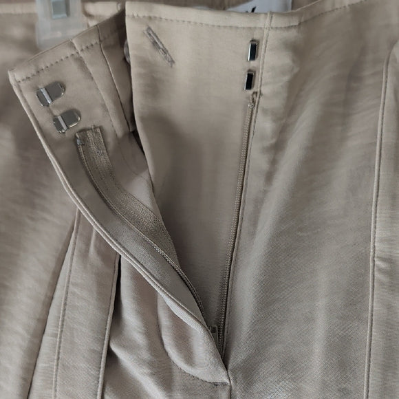 DKNY Chic Beige Women's Trousers Zipper Tie Waist size 6