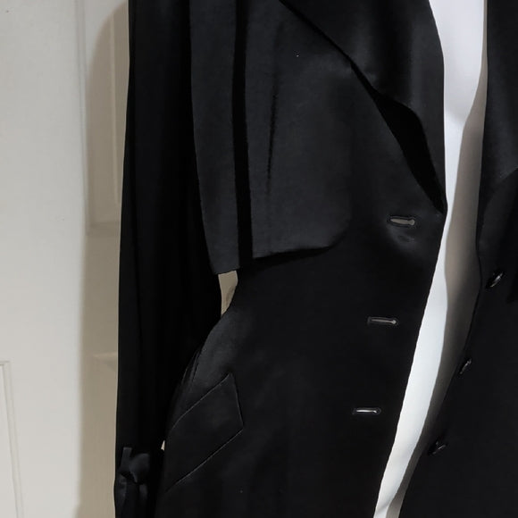 Vintage Dana Buchman Sophisticated Black Trench Coat Women's 10