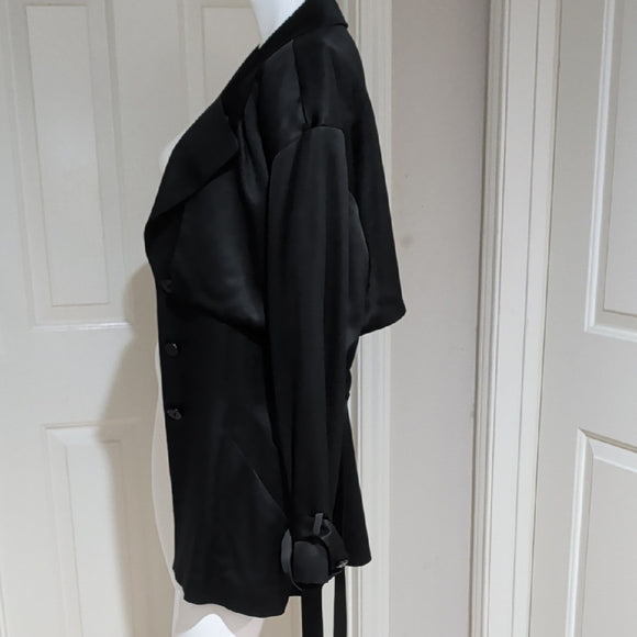 Vintage Dana Buchman Sophisticated Black Trench Coat Women's 10