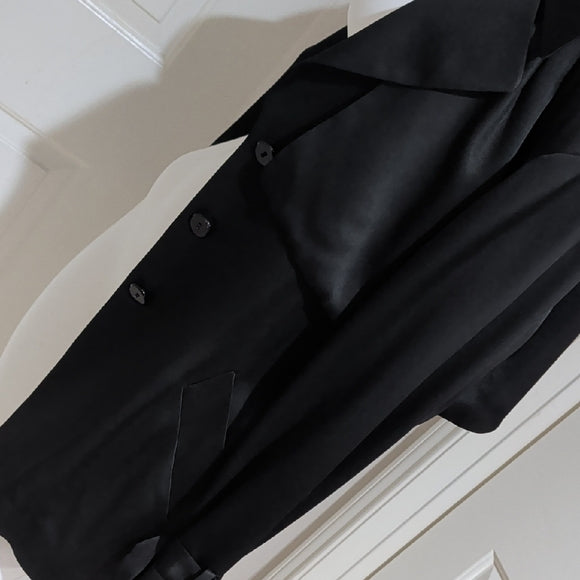 Vintage Dana Buchman Sophisticated Black Trench Coat Women's 10